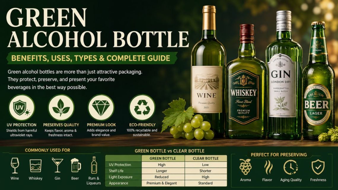 Green Alcohol Bottle